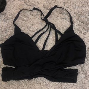 black cross sports bra from pink